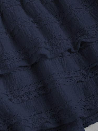 Solid Color Ruffle Double Hem Skirt Casual 2025 Fashion Skirts for Womenv3