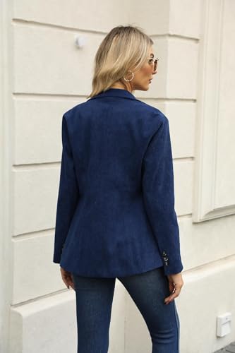 Ladyful Women's Slim Fit Corduroy Blazer Jacket Button Down Long Sleeve Work Office Coat Outerwear3