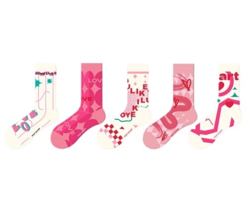 Girls' breathable mid tube socks, girls' sports socks, youthful and beautiful socks (One Size,Young Girls-5 pairs)