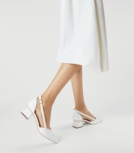 Arromic Women's Low Chunky Heels Pointed Closed Toe Pumps Buckle Chunky Block Heel Dress Slip On D'Orsay Wedding Party Office Shoes2