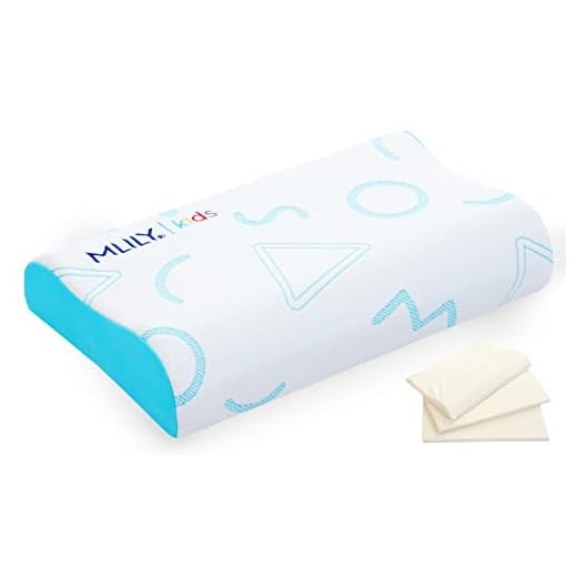MLILY Kids Pillow for Sleeping, Adjustable Kids Memory Foam Pillow for Bed Set, Breathable and Cooling Pillows for Kids Boy Girl, CertiPUR-US Certified, 12x20 Inch, Blue