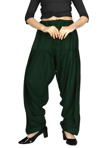 Image of FASHION GALLERY Women's Rayon Relaxed Fit Patiala Salwar with Full Length Drawstring Closure Type and Flexible Waist | Patiala Pant for Woman Free Size Fit Upto XXL