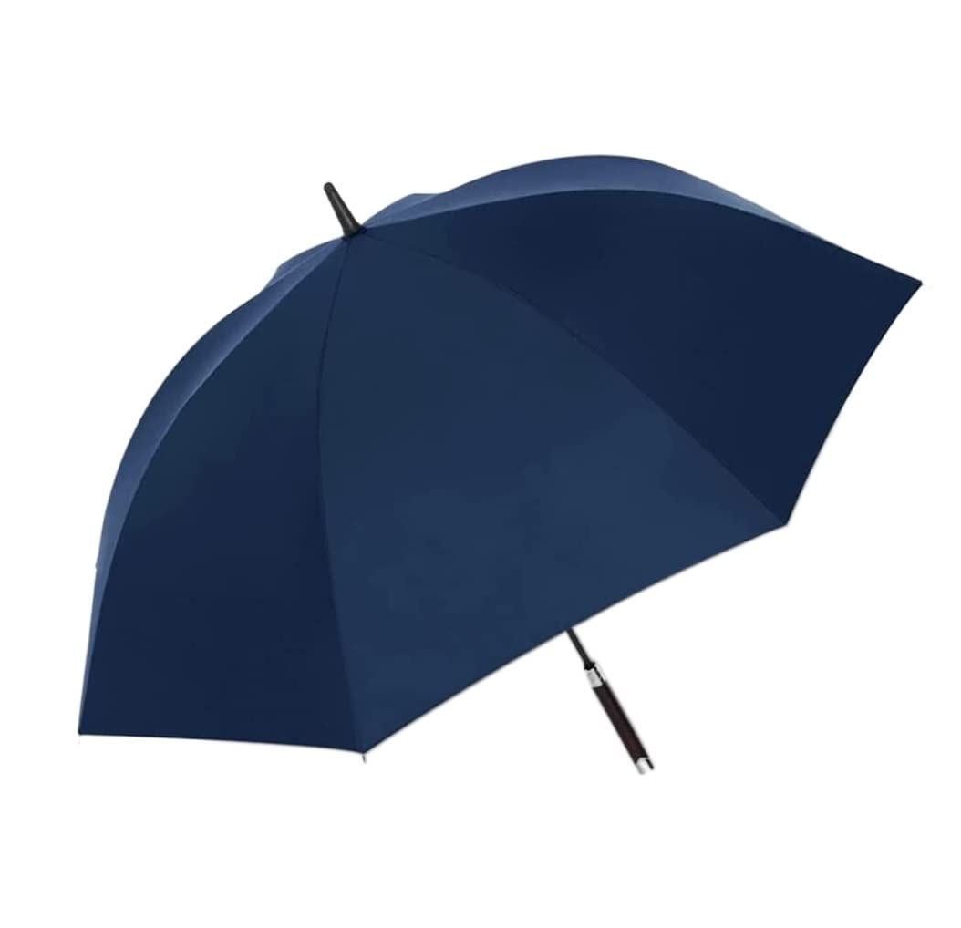 Beschichtung Gegen Tragbarer Golfschirm, Großer 55-Zoll-Überdachungsschirm, Belüfteter Regenschirm, Winddicht, Regenfest, Retro-Auto-Open-Stick-Regenschirm Windsicher Leicht Klassisch(Blue)