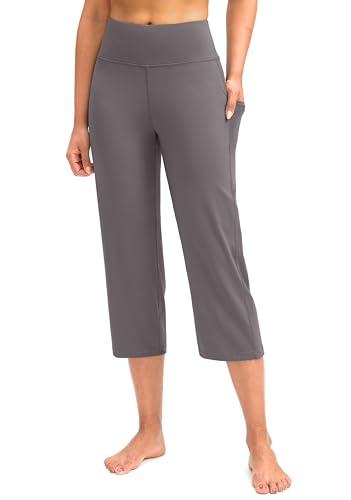 Image of G Gradual Capri Pants for Women High Waist Workout Yoga Pants with Pockets Tummy Control Leggings Crop Straight