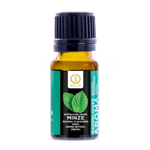 BACCYS natürliches Aroma Minze 10ml, aromatische Tropfen mit intensivem Aroma für Getränke und zum Backen, vegan, zuckerfrei Cover