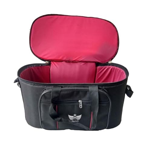 Image of Swag Swank Heavy Padded Tabla Bag, Black with Red Interior, Multiple Storage Compartments, Adjustable Strap