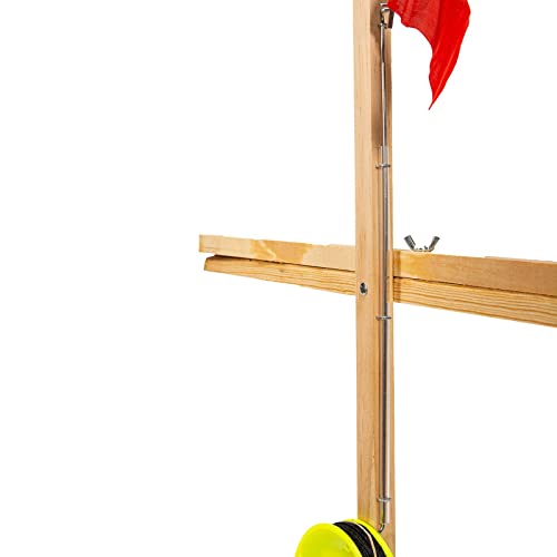 Oshhni Winter-Eisangelrute mit Löffelnetz, zusammenklappbarer Holzangelplattform, Angelrutenflagge, tragbaren… – Bild 3