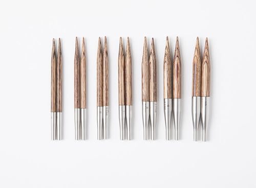 Image of Knit Picks Wood Short Interchangeable Knitting Needles Set with Case | 7 sizes of 2.75 inch long Resilience knitting needles, sizes 4-10, includes cables, stitch markers, and endcaps.