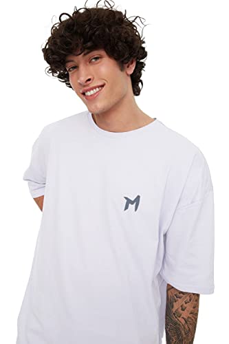 Image of Solid Baggy & Dropshoulder Oversized T-Shirt for Men
