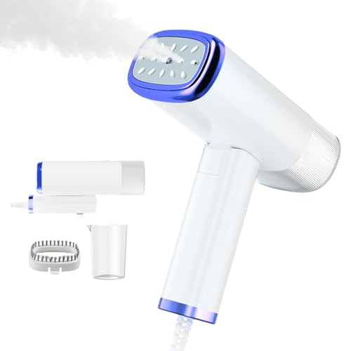 Image of Portable Travel Steamer for Clothes - Hand Held Foldable Clothing Steam Iron Removes All Fabrics Wrinkles, 1000W High Power Easily Make Clothes Soft