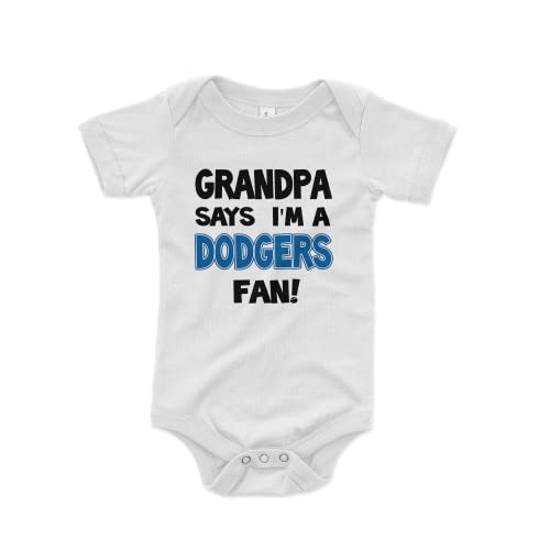 NanyCrafts' Grandpa Says I'm a Dodgers Fan Baby Bodysuit, Baby Dodgers Fan outfit