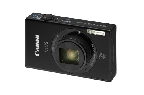 Image of Canon IXUS 510 HS 10.1MP Point and Shoot Camera (Black) with 12x Optical Zoom, Memory Card and Camera Case