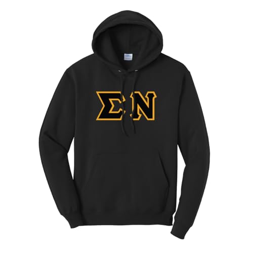 Campus Classics Sigma Nu Hooded Sweatshirt with Sewn On Greek Letters