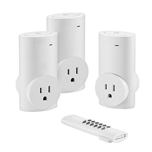 Dsnmm 3PCS Smart Home US s-ocket Home Automation Power Outlet Remote Control White