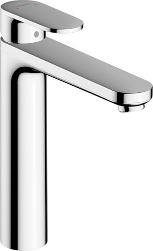 hansgrohe Waschtischarmatur Vernis Blend, Wasserhahn Bad mit Auslauf Höhe 190 mm, mit Zugstange, Badarmatur wassersparend, Chrom