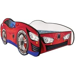 Somier Infantil Topbeds Cama Infantil con colchón y somier de láminas para niños y niñas, (Spider Car, 160 x 80 cm)