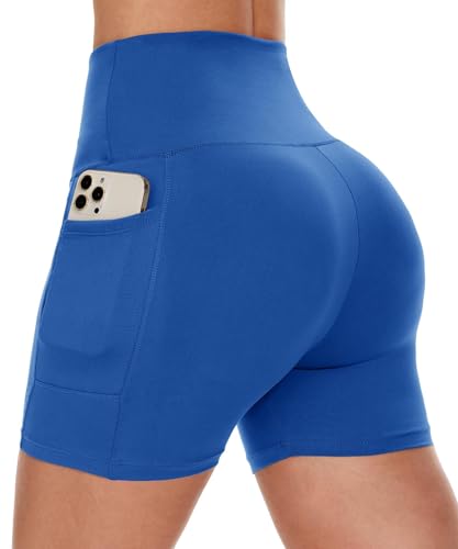 CAMPSNAIL Biker Shorts Women with Pockets - 3"/5"/8" High Waisted Workout Spandex Tummy Control Gym Running Yoga Shorts