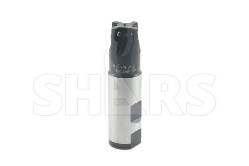Image of Shars CNC 1 inch 4 Flutes 90 Indexable End Mill with 4 PCS APKT 22 1003 Insert New 404-1863W+404-6960(4) P[