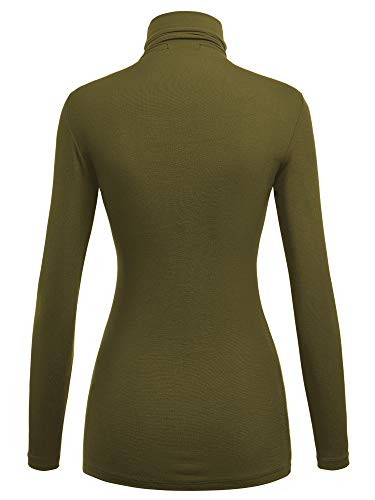 Image of Lock and Love Women's Turtleneck Top Lightweight Long Sleeve Slim Fit Pullover, Soft Rayon Stretch Layering Basic, S-3XL