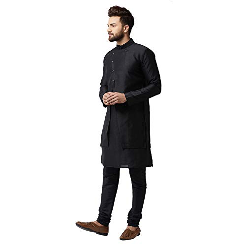 Sojanya (Since 1958 Men'S Silk Blend Kurta Churidaar Pyjama & Jacket Combo3