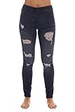 Just Love Denim Wash Ripped Jeggings for Women 6854-MEDDEN-L