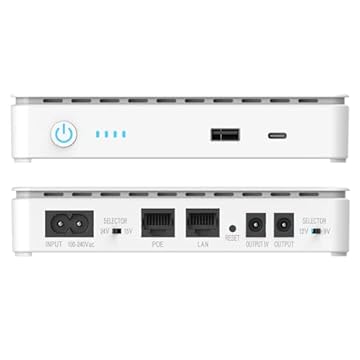 Nobreak para Modem e Roteador Mini UPS Tipo-C Rede POE LAN 35W Bivolt