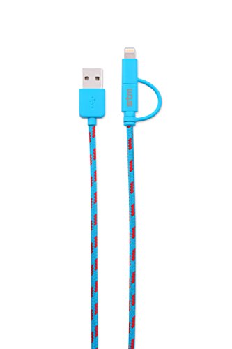 STM Elite Cable, Braided 2-in-1 Lightning & Micro USB Cable (1m) - Blue (stm-931-096Z-20)
