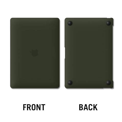 Image of DailyObjects Olive Frosted Hardshell Protective Case for MacBook Air 15 /15.3 inch|Release M4 A3241 M3 A3114 M2 A2941|Sleek Design Light Weight|Impact Resistant|Ventilated Bottom