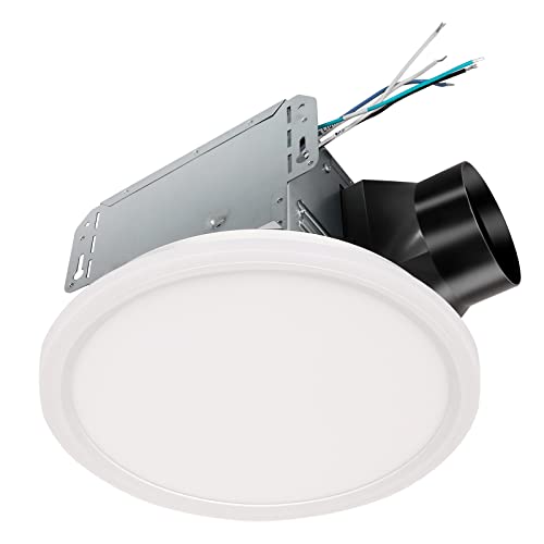 Hykolity Bathroom Exhaust Ventilation Fan With Led Light (Dimmable 24W 3Cct) And Nightlight(3W 2000K), 100 Cfm, 0.8 Sones, White, For Bathroom And Home #TOP17