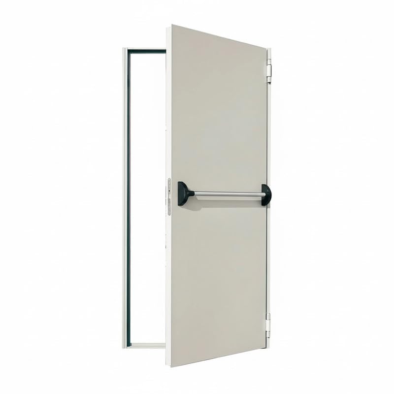 Puerta cortafuegos para cartón yeso Rei 120 antiincendios – Tamaño 90 x 215 – Empuje derecho – Cerradura y tirador antipánico