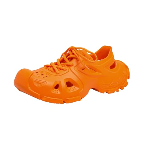 Sports sandals outdoor breathable soft bottom wear resistant anti slip upstream and wading beach sandals (Orange,7.5)