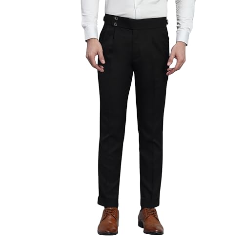 Image of Gurkha Pants for Men | Trouser for Men | Formal Pant | Double Button | Regular Fit Trouser High Waist Pleated Casual Trousers | Straight Leg Pants for Office Smart Casual Travel Party