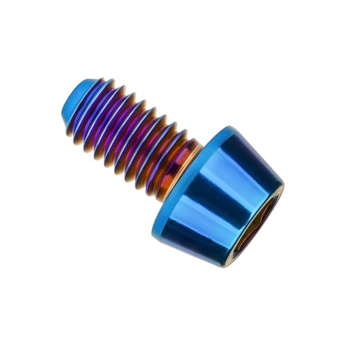 Image of Titanium Ti Bolt M5x9 16 18 20 25 30 35 40 45 50 55 60mm Tapered Head Screws Pack of 4 (M5x9mm, Burnt Blue)