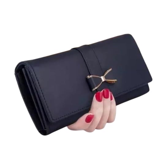 Nms Trendy Regular Fashionable Ladies Purse Leather Handbag Stylish Clutch Wallet for Women and Girls(Black) (B0CP45WS2Q) Amazon Price History, Amazon Price Tracker