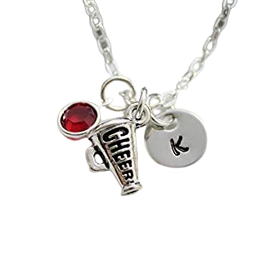 Cheer Megaphone Necklace - Cheerleading Jewelry - Cheer Gifts - Personalized Team Color & Initial