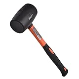 HARDEN Tools 225g (8oz) Rubber Mallet with Fiberglass Handle – Black Rubber Head, Ergonomic Cushion Grip, 0.5 lbs, Ideal for Paving and Professional Applications