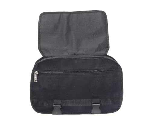 Image of Motorcycle Side Bag Universal Bike Saddle Bag Waterproof Canvas Luggage Pannier Bag Tool Storage Organizer for Motorcycles Scooters Commuter Bikes Touring Travel Daily Use Black