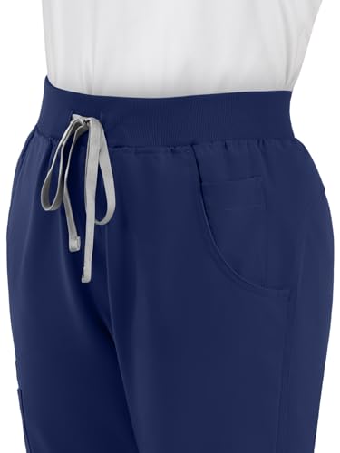 Image of Scrub Pants for Women - Straight Leg Medical Scrub Pants with 6 Pockets - Drawstring Soft Stretch Women Scrub Pant