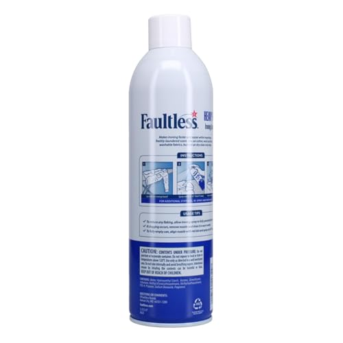 Image of Faultless Heavy Ironing Spray Starch 567g, Gives Stiff and Crisp Finish, Wrinkle-Free, Dry Cleaner Results at Home, Odor-Neutralizing, Easy Iron Aid, Imported from USA