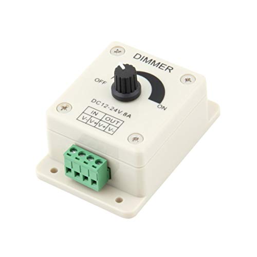 Preisvergleich Produktbild nbvmngjhjlkjlUK DC 12V 8A LED-Lichtschutz-Streifendimmer Einstellbarer Helligkeitsregler Für Zubehör für LED-Lichtleistenlampen (weiß)