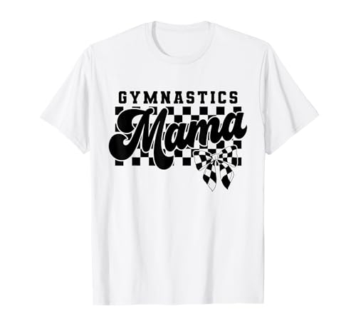 Retro Checkered Gymnastics Mama Mothers Day Gymnastics Mom T-Shirt