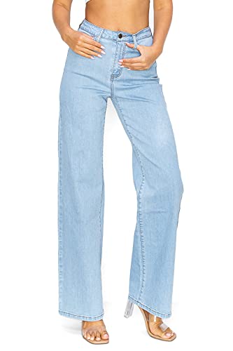Machine Jeans Women's Juniors High Waist Wide-Leg Jeans