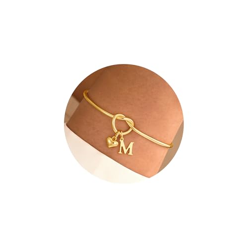 TINGN Bracelet pour femme - Plaqué or 14 carats - Lettres A...