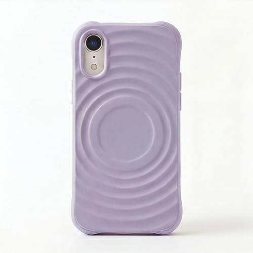 Image of amazon basics Shockproof Case for iPhone XR | Ripple Pattern | Camera Protection | Protective Cover with Enhanced Grip & Wireless Charging Support - Light Purple