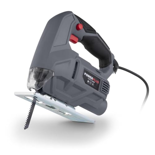 Powerplus Scie Sauteuse Électrique de 450 W POWE30010 - Scie Sauteuse Filaire à Patin Réglable 3000 min-1 - avec 1 Accessoire