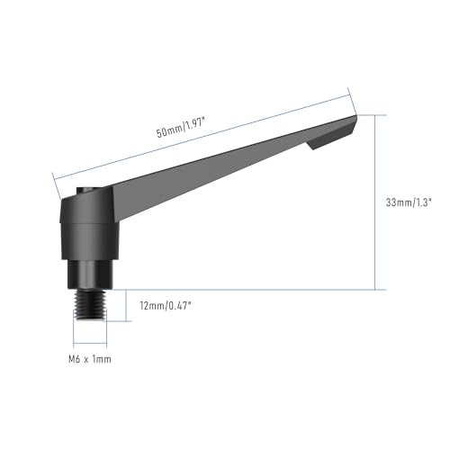 Image of Clamping Lever Handles, M6 x 12mm Male Thread, Adjustable Quick Release Locking Rotating Screw Bolt Stud Knobs Apply for Lathe Machinery, Black