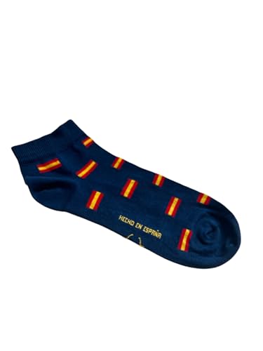 Calcetines con Bandera de España   Fabricado en España (FR/ES, Números, 41, 45, Regular, Corto, Azul Bandera España   Corto)