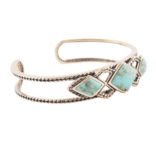 Barse Jewelry Blue Turquoise and Golden Cuff Bracelet