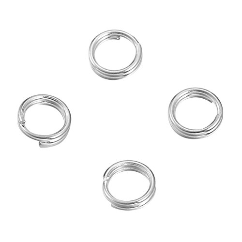 HooAMI 925 Sterling Silver Split Jump Rings Wire Connector for Charm Jewelry Findings 20pcs,5x0.5mm