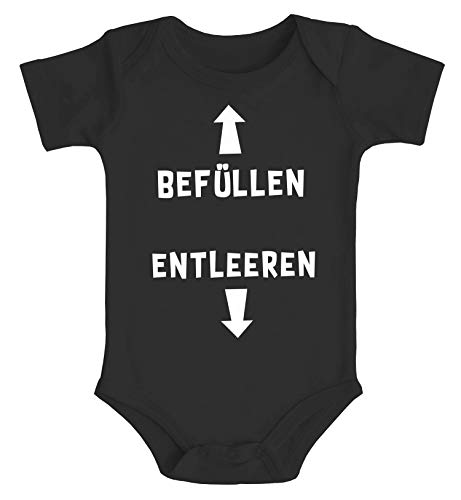 MoonWorks® Baby Body mit Spruch lustig befüllen entleeren Bio-Baumwolle...